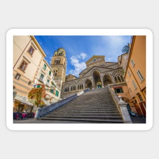 The Amalfi Cathedral bell tower in Amalfi, Italy Sticker